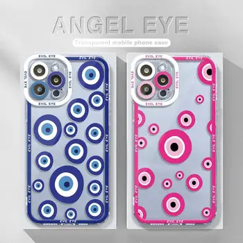 Прозрачный чехол Для Телефона 15 14 13 12 11 Pro Max Mini XR XS Max X XS 7 8 6 6S Plus SE 2022 Angel Eyes Дьявольский Глаз Арт