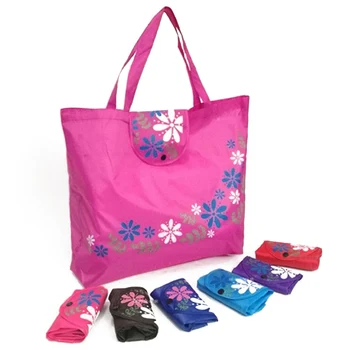 Женская складная сумка, портативная повседневная сумка для покупок с цветочным рисунком, красочная универсальная сумка для покупок с пряжкой