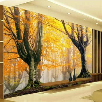 обои на заказ beibehang, большие высококачественные современные модные осенние опавшие листья, красивое украшение стен на фоне 3D телевизора