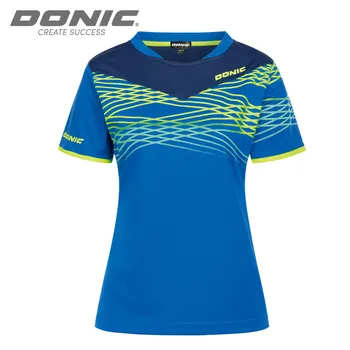 2023 Футболка Donic, одежда для настольного тенниса, спортивная одежда, джерси, женские спортивные топы, быстросохнущая одежда с коротким рукавом
