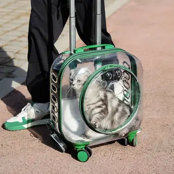 Пузырчатая коробка, сумка для кошек и собак, портативная космическая капсула для домашних собак, чехол для тележки для кошек большой емкости, дышащий багаж, переноска для кошек