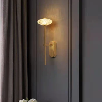 Современный медный светодиодный настенный светильник для спальни, гостиной, прохода, лестницы, бра с 3 регулировками цветовой температуры, Прямая доставка