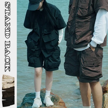 Японские функциональные быстросохнущие нейлоновые водонепроницаемые рабочие шорты с несколькими карманами, повседневные мужские и женские свободные капри Cityboy