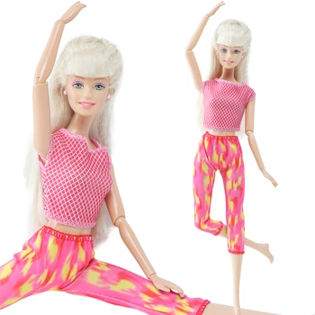 BJDBUS Новейшая Модная Кукольная Одежда для Девочек Розовая Одежда для Йоги для Куклы Барби Спортивная Повседневная Одежда Аксессуары Детский Кукольный Домик Игровые Подарки
