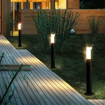 Новый стиль, Водонепроницаемая светодиодная лампа для садовой лужайки, Современный алюминиевый светильник на столбах, освещение ландшафтной лужайки во дворе виллы, освещение столбов для газонов