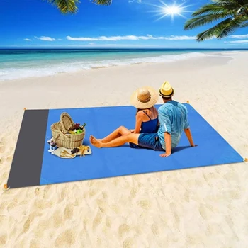 Летний коврик для кемпинга Водонепроницаемое Карманное Пляжное одеяло Складной матрас Портативный Легкий коврик для пикника на открытом воздухе Песчаный пляжный коврик