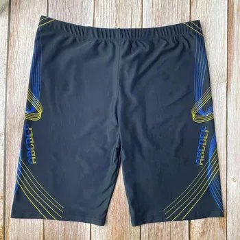 летние мужские плавательные шорты в полоску, эластичные геометрические плавки большого размера, дышащие пляжные шорты-боксеры, Гавайи