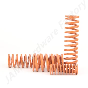 Наружный диаметр 17-52 мм, длина 125-175 мм, Оранжевая пружина сжатия со спиральным тиснением, секция спиральной пружины серии SWS