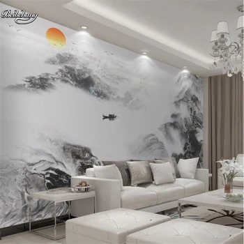 wellyu New Chinese ink landscape tv sofa диван-стена на заказ большая фреска нетканые обои papel de parede