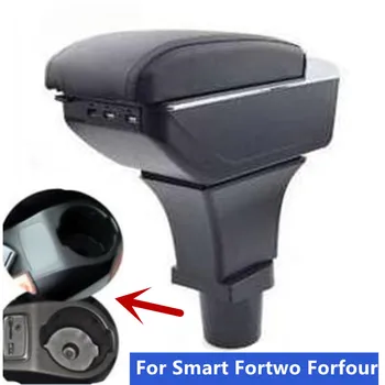 Для Mercedes-Benz Smart Fortwo Forfour Коробка Для Подлокотников Центральный Ящик Для Хранения Модернизация Интерьера с USB-Зарядкой Автомобильные Аксессуары