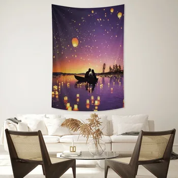 Лунный пейзаж-Гобеленовая ткань, Настенный декор для пляжной комнаты, Тканевый ковер, коврики для йоги, Простыня, диван, одеяло, занавеска для душа