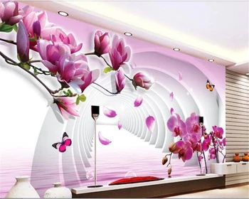 beibehang papel de parede Премиум шелковые тканевые обои магнолия 3D прикроватный фон декоративная роспись из папье-маше 3d
