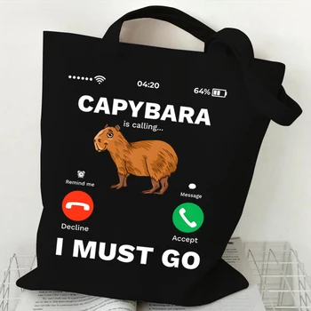 Сумки-тоут Capybara, женская сумка через плечо с интерфейсом Call, винтажные сумки для покупок с животными, женские сумки с принтом Capybara I Must Go
