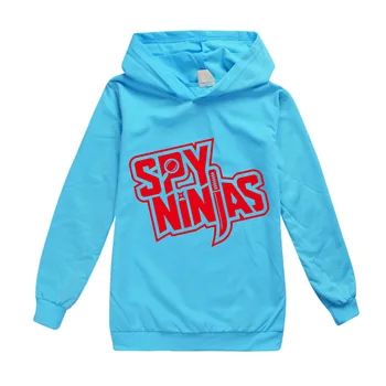 Ниндзя-шпионы Детская одежда Хлопковый свитер с капюшоном Уличная одежда Толстовка Мультяшный пуловер Одежда для подростков в стиле хип-хоп для мальчиков и девочек