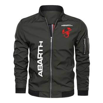 2023 Весна осень Мужская бейсбольная куртка с принтом логотипа abarth, негабаритная куртка-бомбер, свободная мужская военная куртка-бомбер в стиле панк