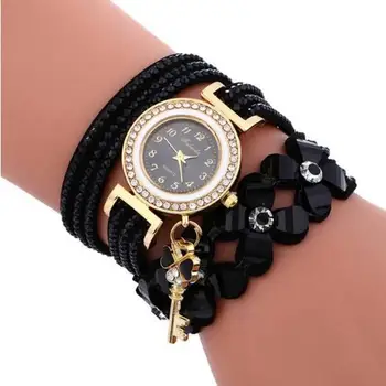Часы Nice Woman Watches Chimes Бриллиантовый Кожаный браслет Lady Woman Watch Подарок relogio feminino Женские часы montre homme