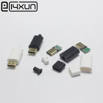 EClyxun 2 комплекта Позолоченный OTG USB 3.1 5P Тип C Штекер Сварочный Тип USB-C 4 в 1 DIY Ремонт Кабеля Зарядное Устройство Разъем для Телефона