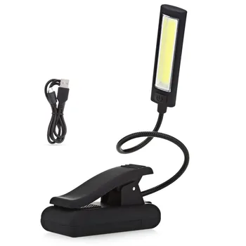 Светодиодный светильник-книжка с клипсой, с одной головкой, USB с регулируемой яркостью, светильник для чтения с клипсой для ноутбука, изголовья кровати, стола, Портативный ночник