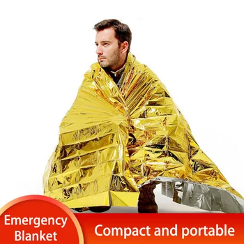 5шт Аварийное одеяло, одеяло для выживания, Палатка для кемпинга, тепловое водонепроницаемое наружное аварийное оборудование