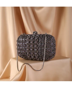 Новый модный клатч со стразами и металлическими бриллиантами для новобрачных, женские клатчи с кристаллами, женские вечерние сумки для свадьбы