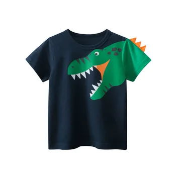 Летняя брендовая детская одежда 2023 года, Новая летняя футболка с короткими рукавами для мальчиков, детская одежда с 3D рисунком динозавра, Прямая поставка