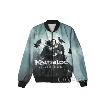 Новые модные женские / мужские куртки-бомберы с 3D-принтом Kamelot Rock Band на молнии, мужские пальто, мужские куртки-пальто на молнии
