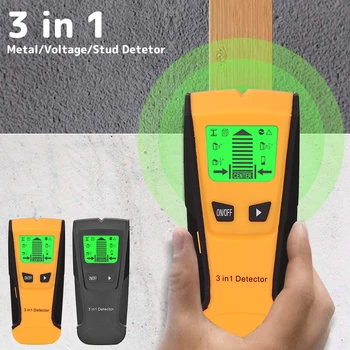 Металлоискатель 3в1 Искатель шпилек Приборы для измерения толщины стен Сканер балок для дерева Проволока переменного тока Металлические шпильки Обнаружение балок