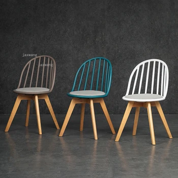 Скандинавские обеденные стулья из массива дерева, простая Бытовая спинка, стул для макияжа, Современный дизайн, обеденный стул для отдыха, Кухонная мебель