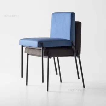 Обеденные стулья из скандинавской ткани для столовой мебели Современный минималистичный стул со спинкой Дизайнерский обеденный стул для дома отдыха отеля