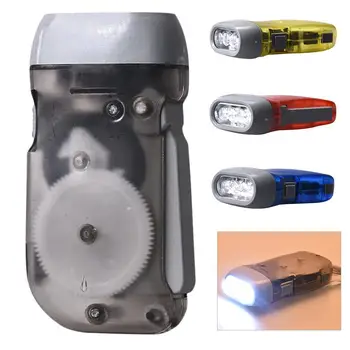 Ручной фонарик с 3 светодиодами для кемпинга, пешего туризма, аварийный ручной генератор, факел, лампа в комплекте