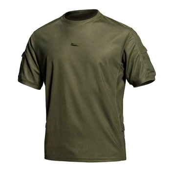 Футболка для мужчин, летняя футболка с коротким рукавом, повседневная футболка с круглым вырезом, военно-тактические дышащие быстросохнущие топы, мужская рабочая одежда