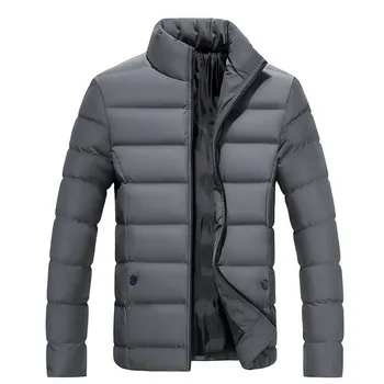 Мужская хлопковая одежда на осень и зиму, новое утолщенное однотонное простое классическое теплое пальто для отдыха