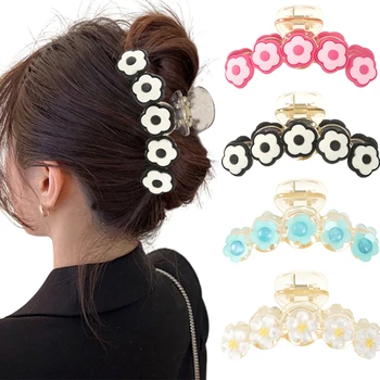 Зажим для волос с цветочным хвощом Haimeikang для женщин, Корейская Прозрачная заколка для волос, Модные Аксессуары для волос для девочек