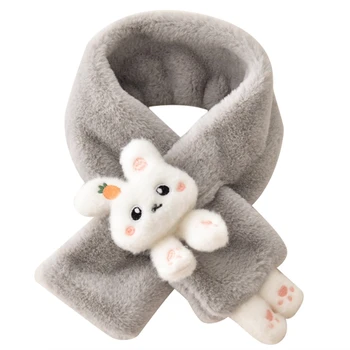 Пушистый шарф, осенне-зимний плюшевый толстый теплый шарф, пушистый детский шарф для детей