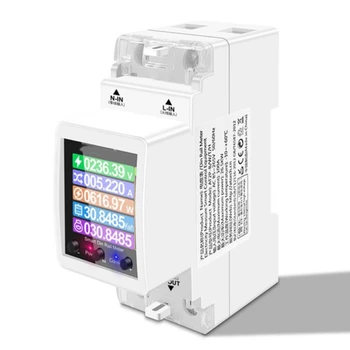 AT2PW 100A Tuya WIFI Din-Рейка Счетчик Энергии Smart Switch Пульт Дистанционного Управления AC 220V Цифровой Вольт-кВтч Частотный Коэффициент Метр