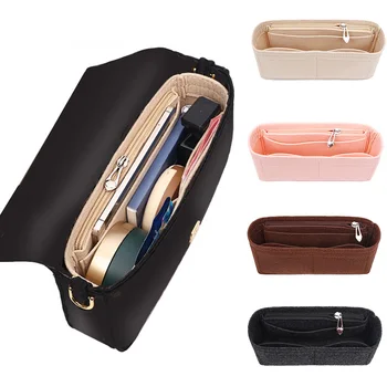 1 шт. сумка-органайзер с войлочной вставкой, внутренняя сумка-органайзер для хранения, сумка-вкладыш, портативный органайзер для макияжа, косметические сумки