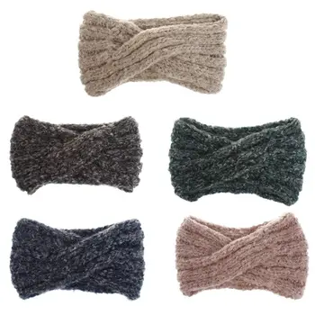 Повязки для волос L5YA Knitted Elements для мытья лица, мягкая плюшевая повязка для занятий йогой и спортом