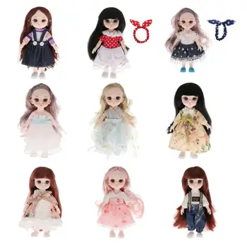 6,3-дюймовые куклы BJD Куклы с шаровидными шарнирами и платьем принцессы, 3D Большие глаза, детские игрушки, украшение для кукольного домика