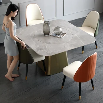 Новый серый обеденный стол Простой Домашний Квадратный кухонный стол для маленькой квартиры, мебель для дома в ресторане Mesa De Comedor
