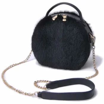 Женская модная сумка через плечо из натуральной кожи и норки нового стиля 2021 года, женская сумка-мессенджер S7960