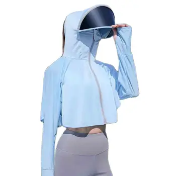 2023 Летняя солнцезащитная одежда из ледяного шелка, женская Дышащая Солнцезащитная одежда для велоспорта, Солнцезащитная блузка, Тонкое пальто
