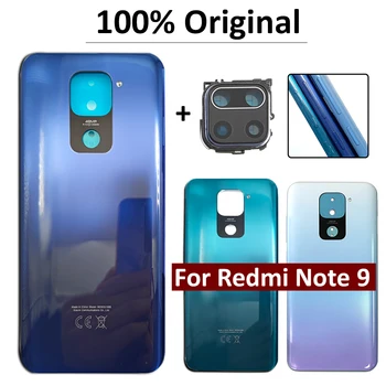Оригинал для Xiaomi Redmi Note 9 Задняя крышка батарейного отсека Задняя крышка корпуса чехол со стеклянным объективом камеры