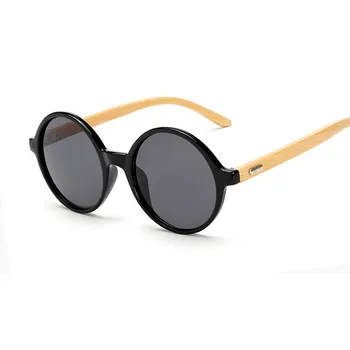 Новое поступление солнцезащитных очков из дерева, женские КРУГЛЫЕ солнцезащитные очки, бамбуковые солнцезащитные очки для женщин, мужские зеркальные очки в стиле Ретро De Sol Masculino