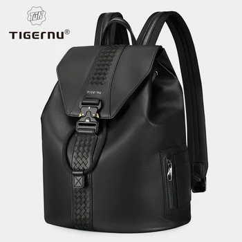 Tigernu Мужской рюкзак из натуральной кожи, 13,3-дюймовая сумка для ноутбука, деловой повседневный рюкзак для мужчин