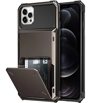Чехол-книжка Slide Armor, отделения для карт, чехол-подставка для iPhone 11 12 Pro Max Mini 7 8 Plus X XS Max XR SE 2020, чехлы для деловых телефонов