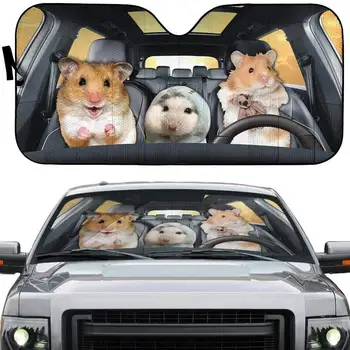 Автомобильные аксессуары с рисунком семьи Lovely Hamsters Универсальное лобовое стекло автомобиля Солнцезащитный козырек от ультрафиолета и высокой температуры для лобового стекла