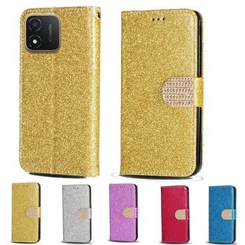 Для Honor X5 Plus Роскошный кожаный бумажник с откидной крышкой и бриллиантами, чехол для телефона Huawei Honor X5, функция подставки для телефона, слот для карт