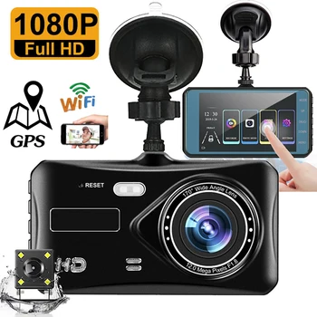 Автомобильный видеорегистратор WiFi Full HD 1080P, видеорегистратор заднего вида, камера автомобиля, Видеомагнитофон ночного видения, Авторегистратор, GPS-регистратор, Автомобильные аксессуары