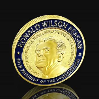 40-й Президент США Рональд Уилсон Рейган Сувенирные Монеты Значок Вызовная Монета Подарки Коллекционные Поделки