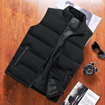 Мужской жилет, ветрозащитная водонепроницаемая свободная теплая куртка со стоячим воротником, мужской жилет высокого качества, хлопковый теплый модный повседневный жилет, куртка